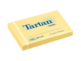 Note paper 51x76mm TARTAN yellow 12x100 sheets