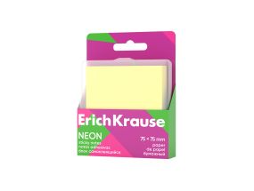 Märkmepaber 75x75mm ERICH KRAUSE Neon kollane 80 lehte