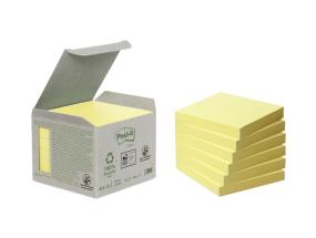 Märkmepaber 76x76mm POST-IT Recycled 654RY kollased 6x100 lehte