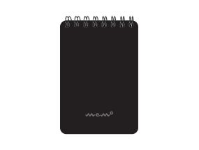 Notepad in spiral binding A7 MEMO square 60 sheets black