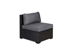 Intermediate sofa module SEVILLA 67x76.5xH74.5cm, black, aluminum, plastic braid