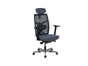 Computer chair/office chair TUNE, 70x70xH111-128cm, grey, polyester fabric, aluminum