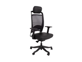 Computer chair/office chair FULKRUM 70x70xH114-129cm, black leather