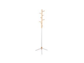 Floor rack FOREST 44x49xH166cm, material: steel / wood, color: white / natural