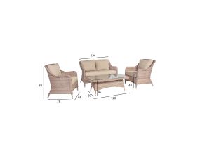 Garden furniture set EDEN table, sofa and 2 chairs, beeþ