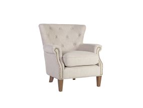 Armchair HOLMES beeþ, 78x80xH86cm, 57.7% polyester, 25.7% viscose, 16.6% linen fabric, wood