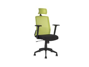 Рабочий стул BRAVO 62x53xH114-120см черный/зеленый ткань полиэстер пластик
