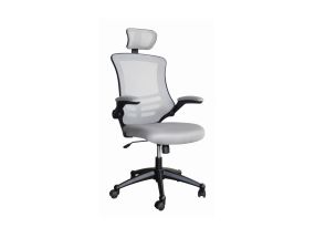 Office chair RAGUSA, 66.5x51xH117-126cm, grey, polyester fabric, plastic