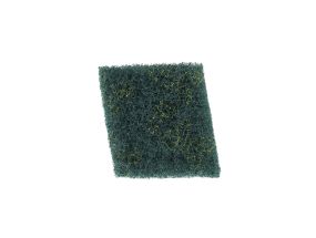 Abrasive sponge for artificial wood care, 10x9x1.5cm, green