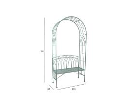 Pink MINT kaarega, antiikroheline, 103x48xH211cm, sepistatud metall