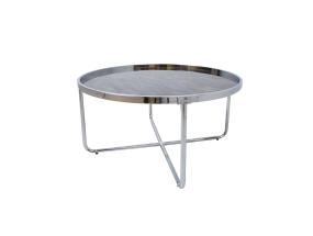 Diivanilaud ASTOR D80xH40cm, hall, klaas, terasjalad