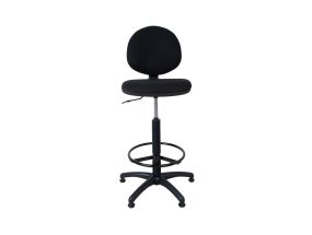 Высокий офисный стул SMART, 46x46,5xH109-132,5см, черный, ткань, пластик