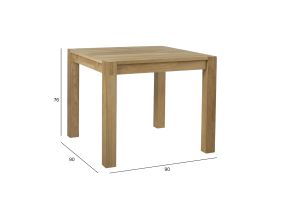 Dining table CHICAGO NEW 90x90xH76cm, MDF with oak veneer
