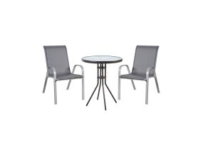 Комплект садовой мебели ДУБЛИН стол, 2 стула, серый