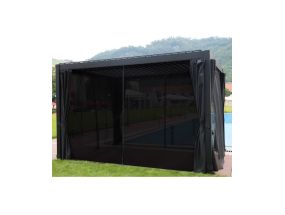 Varikatus MIRADOR 3x3xH2,5m textilene seintega, tumehall