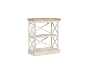 Raamaturiiul SAMIRA 2-ne, 72x36xH84.5cm, materjal: puit, värvus: antiikvalge/pruun
