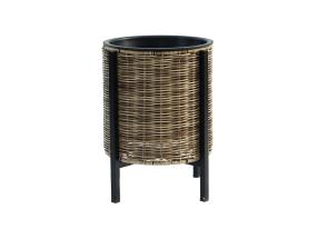 Lillepott WICKER alusega D28xH36cm, helepruun