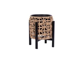 Lillepott WICKER alusega 20x20xH23cm, helepruun
