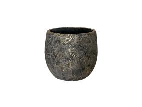 Lillepott SUNNY CEDAR D26xH25.5cm, tumehall/kuldne