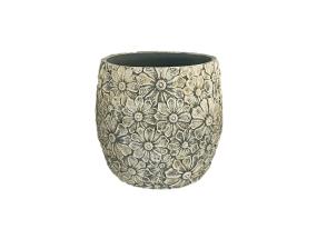 Lillepott SUNNY DAISY D35.5xH33cm, valge/hall