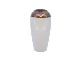 Vaas TITAN STONE D17xH32cm, valge/kuld