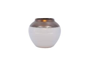 Vaas TITAN STONE D20xH18cm, valge/kuld