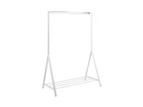 Riiete stange BRENT 117x59xH165cm, jalatsiriiuliga, metall, valge/kroom
