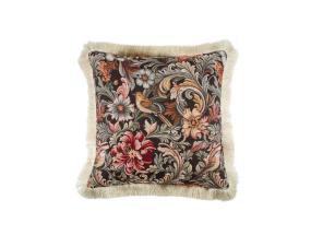 Padi GLAMUUR 45x45cm lukuga, karvase äärega, linnud ja lilled, kangas 50% puuvill, 50% polüester, kangas 041/284