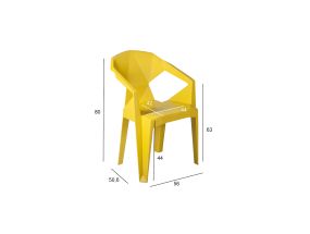 Tool MUZE 56x50,6xH80cm, sinepikollane plastik