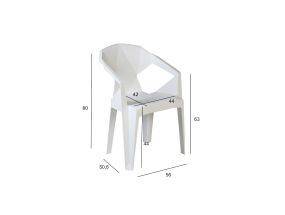 Tool MUZE 56x50,6xH80cm, valge plastik