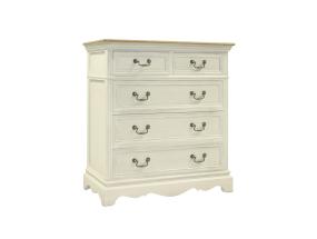 Kummut SAMIRA 86,5x39xH95cm, antiikvalge/naturaalne