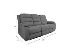 Sofa MIMI 3-seater electric recliner, gray