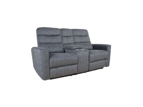 Sofa GASTON 2-seater electric recliner, gray velvet