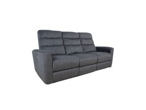 Recliner sofa GASTON 3-seater, electric, grey velvet