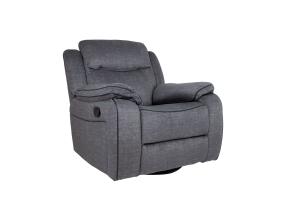 Tugitool GENTRY kiikuv ja pöörlev manuaalne recliner, hall