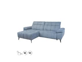 Nurgadiivan LUZERN VN elektriline recliner 264x160/87xH85cm, sinakashall