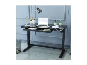 Reguleeritav laud ERGO 1-mootoriga 120x60xH72-121cm, must, melamiinplaat, teras