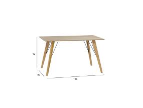 Söögilaud HELENA 140x80xH74cm, tamm