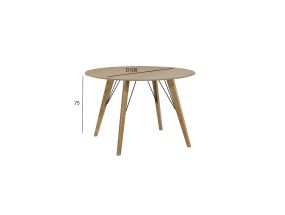 Dining table HELENA D100xH75cm, oak