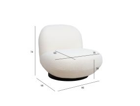 Tugitool PAMELA 80x90xH74cm, valge