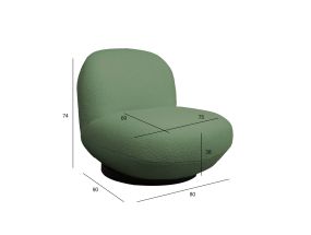 Tugitool PAMELA 80x90xH74cm, roheline