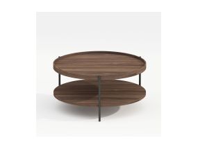 Coffee table CINDY D80xH40cm, melamine light walnut