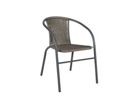 Chair BISTRO gray 52x58xH73cm, steel frame, plastic braid