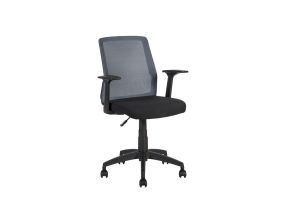 Work chair ALPHA, 60x55xH87.5-95cm, black/grey, polyester fabric, plastic