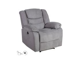 Tugitool CYRUS recliner, hall, 99x95xH102cm, polüesterkangas, puit, vineer, metall