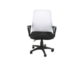 Work chair TREVISO, 59x58xH90-102cm, black/white, polyester fabric, plastic