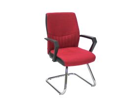 Стул для посетителей ANGELO 58x57xH90cм, сиденье и спинка: ткань, цвет: красный, цвет корпуса: хромированный.
