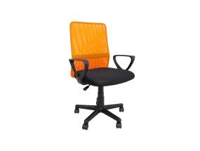 Arvutitool/kontoritool BELINDA, 59x56xH86,5-98,5cm, must/oranþ, polüesterkangas, plastik