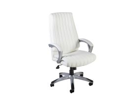 Work chair ELEGANT, 62.5x76.5xH112-119.5cm, white, synthetic leather, plastic