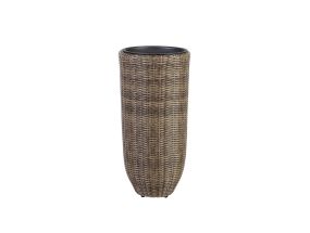 Flower pot cover WICKER D37xH77cm, plastic braid, color: dark brown